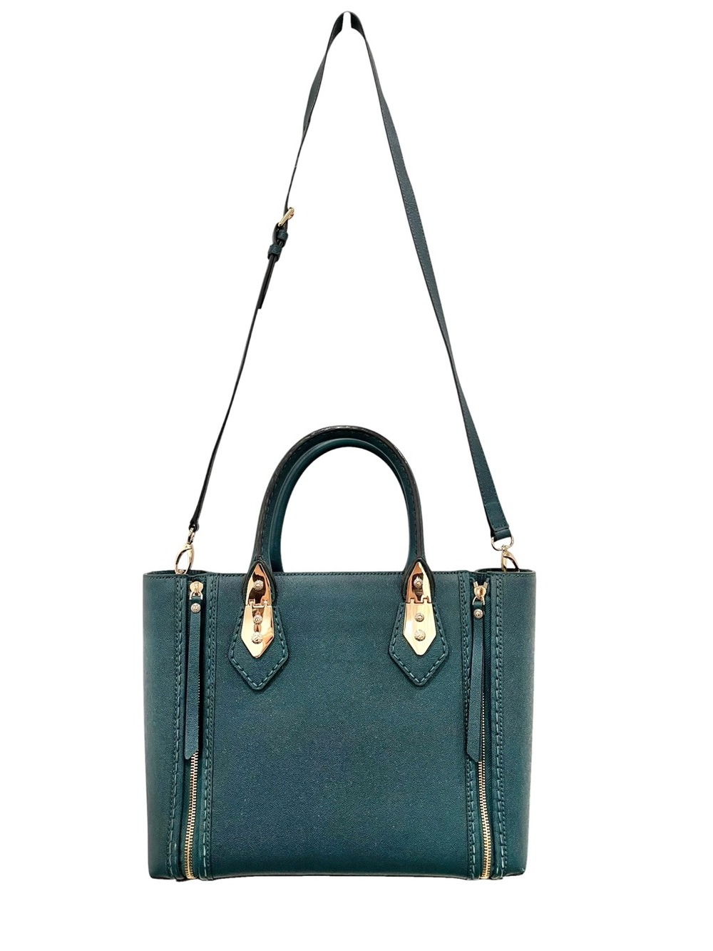 Henri Bendel A List Satchel Limited Edition Teal Green Leather NWOT - Picture 6 of 14